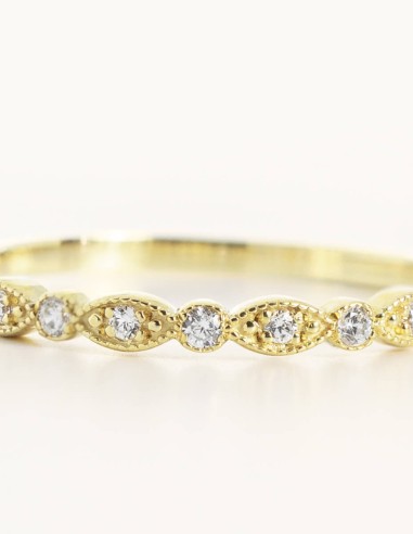 Anillo de diamantes de laboratorio ÁLMOKAT | Oro Amarillo | 0.14ct.