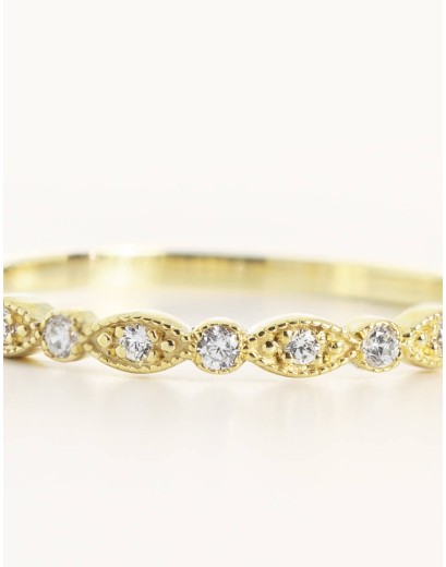 Anillo de diamantes de laboratorio ÁLMOKAT | Oro Amarillo | 0.14ct.