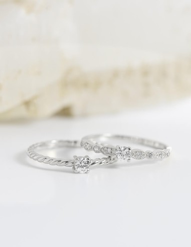 Anillo de compromiso ELSKER | Oro Blanco | 0.12 ct.