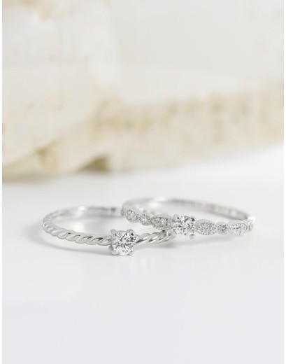 Anillo de compromiso ELSKER | Oro Blanco | 0.12 ct.