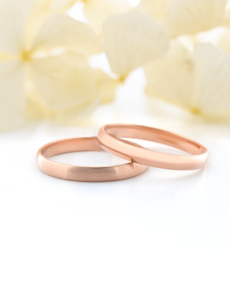 Pareja de anillos de boda clásicos 3 mm oro rosa Rings&Dreams RD30RP00