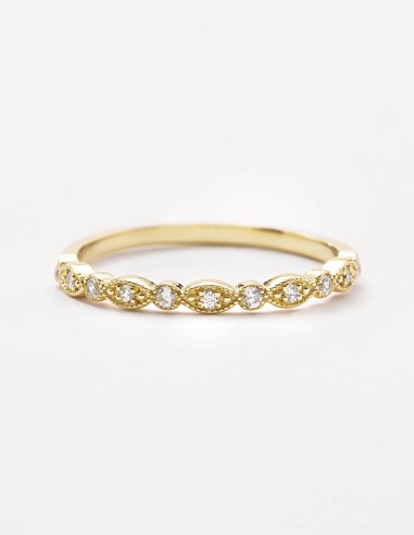 Anillo de diamantes de laboratorio ÁLMOKAT | Oro Amarillo | 0.14ct.