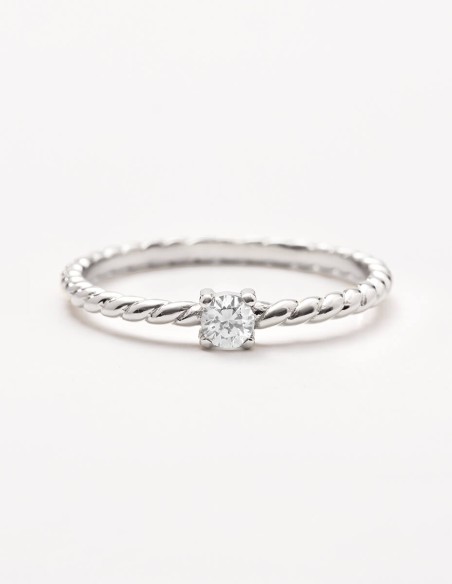 Anillo de compromiso ELSKER | Oro Blanco | 0.12 ct.