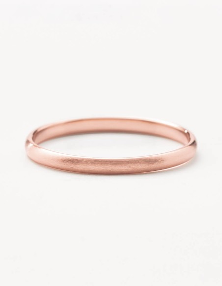 Anillo de boda clásico 2mm oro satinado Rosa 18k | RD20RS00