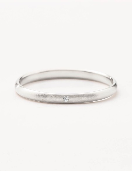 Anillo de boda clásico 2 mm oro blanco con diamante lab. 0.01ct. | RD20BS1D