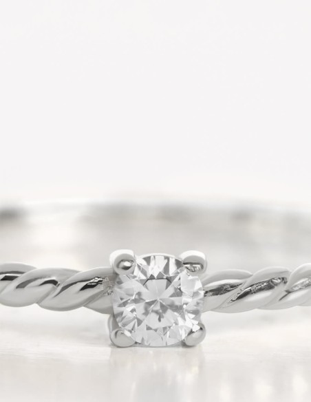 Anillo de compromiso ELSKER | Oro Blanco | 0.12 ct.