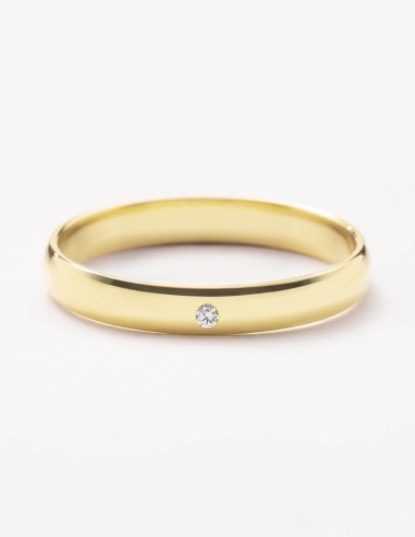 Anillo de boda de oro clásico con diamante sintético RD35AP1D | Rings&Dreams